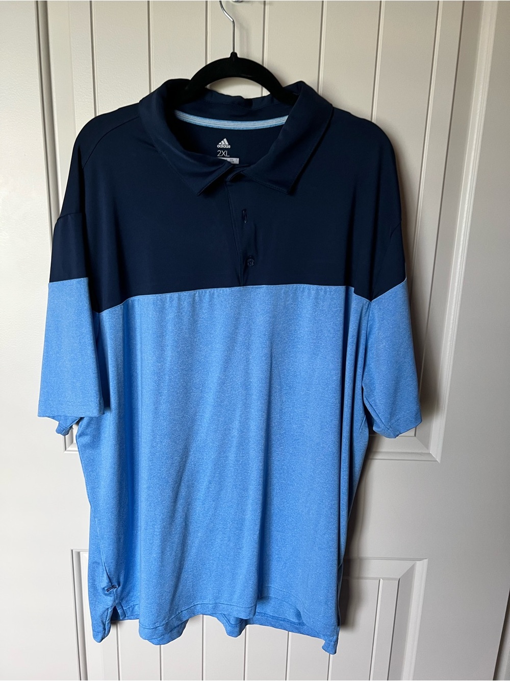 adidas Two-Tone Polo Shirt in Navy and Light Blue